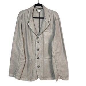 Carbon2Cobalt Linen Blazer Mens XL Enigma Gray Jacket Relaxed Unstructured